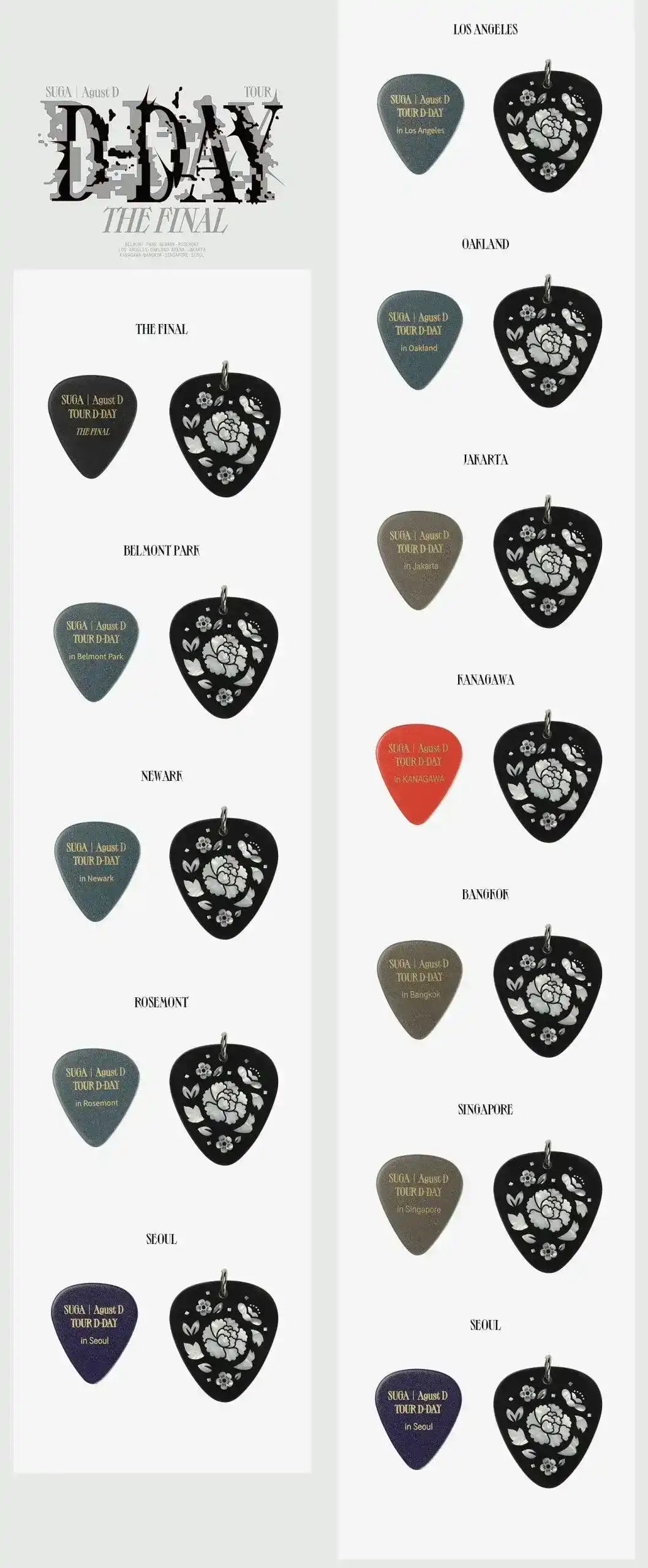 BTS Suga Guitar Pick Set - Agust D Tour 'D-Day' Random – Oppa Store