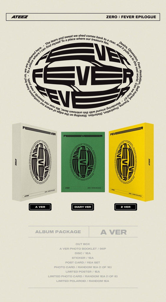 ATEEZ - Album Zero Fever Epilogue - Oppa Store