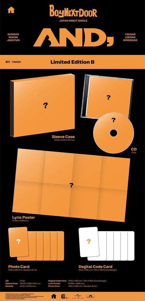 BOYNEXTDOOR - JP 1st Single [AND,] Album - Oppa Store