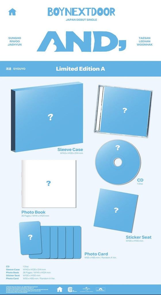 BOYNEXTDOOR - JP 1st Single [AND,] Album - Oppa Store