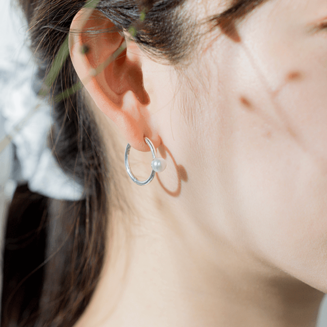 Jungkook silver hoop on sale earrings