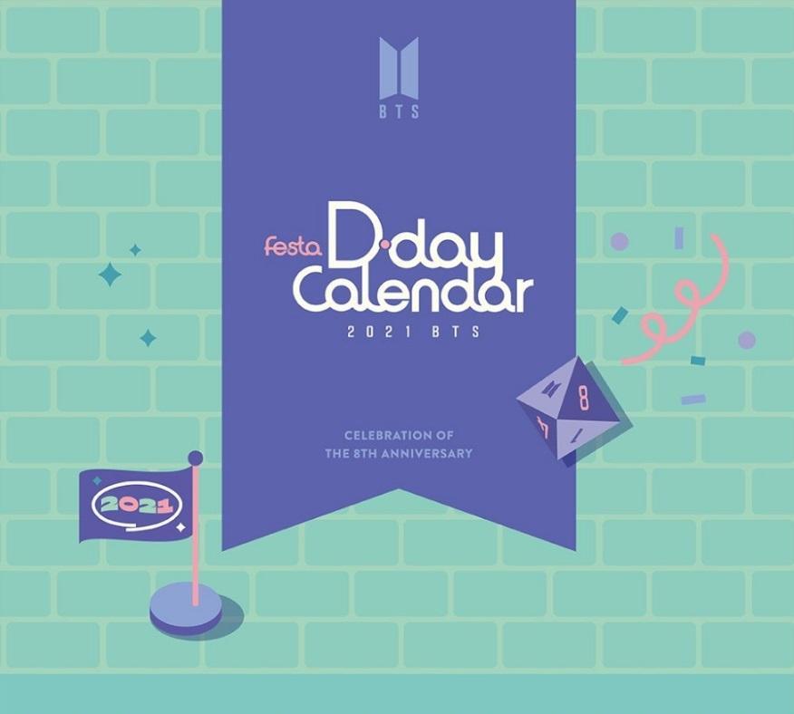 BTS FESTA D-DAY CALENDAR 2021 : Celebration of The 8th Anniversary - Oppa Store