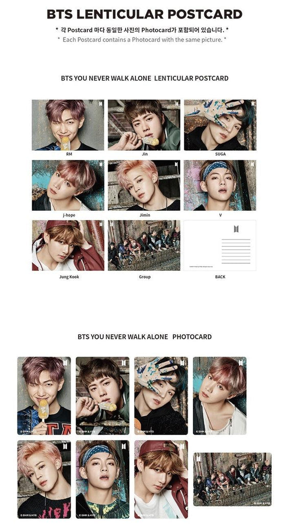 BTS Lenticular Postcard v3 - Wings & You Never Walk Alone - Oppa Store