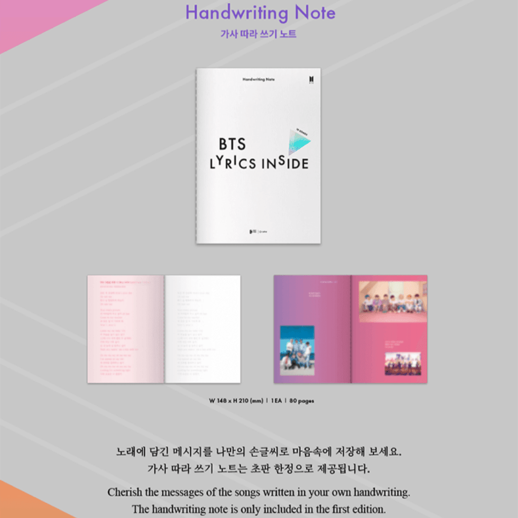 BTS 'Lyrics Inside' Book - Oppa Store