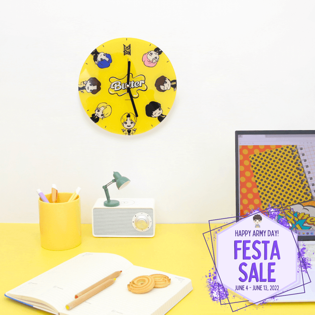 BTS TinyTAN Butter Acrylic Wall Clock - Oppastore