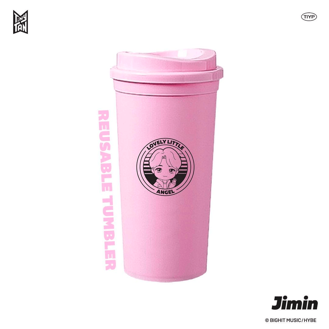 BTS TinyTAN Official BTS EcoCup Reusable Tumbler 16.9 oz - RM w/ Keyring