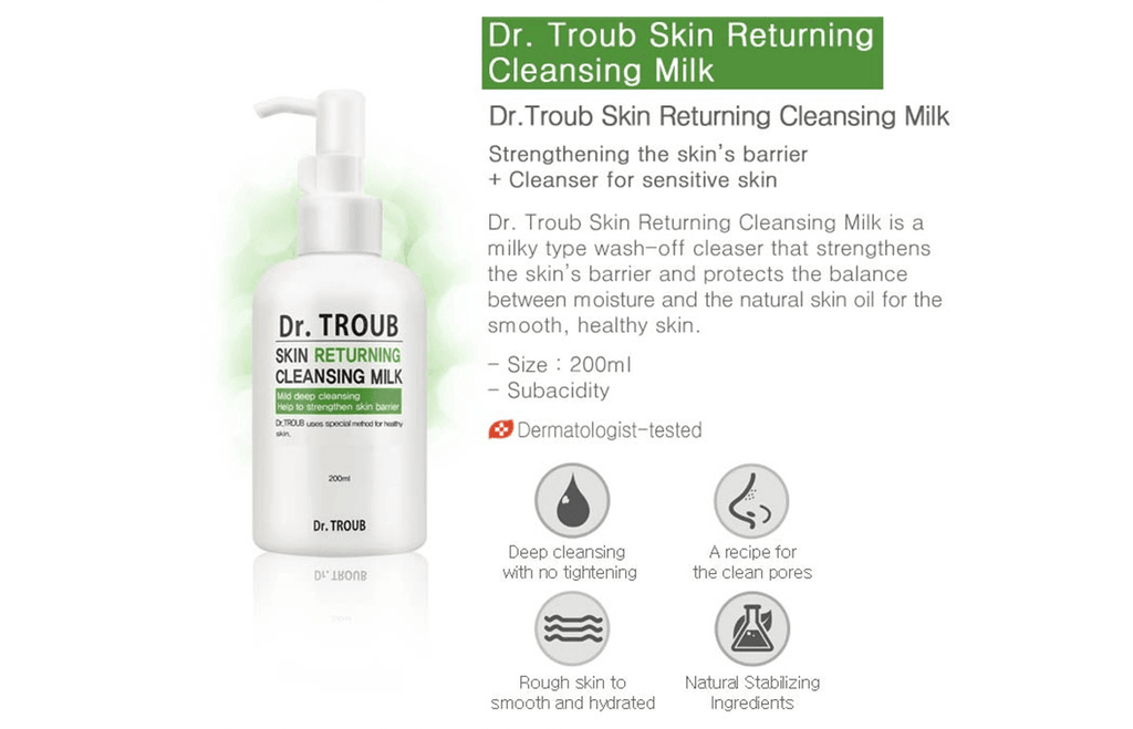 Dr. Troub Skin Returning Cleansing Milk 200ml - Oppastore