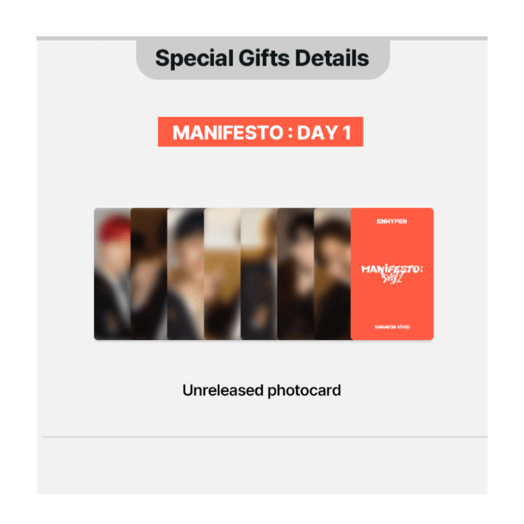 Enhypen 'Manifesto: Day 1' Album - Oppa Store