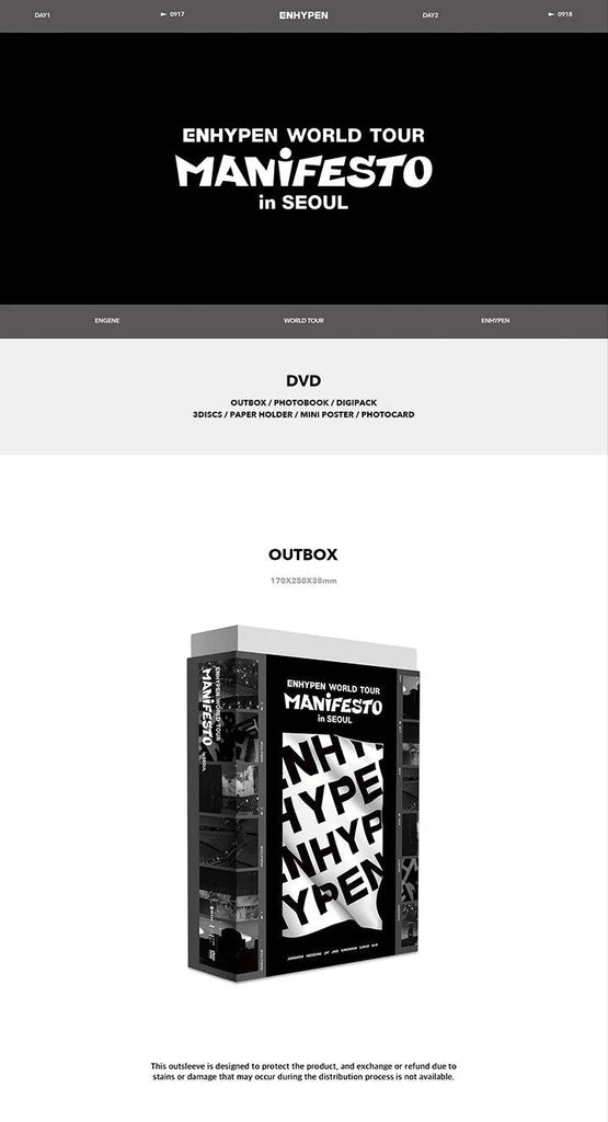 Enhypen - Manifesto World Tour In Seoul DVD - Oppa Store