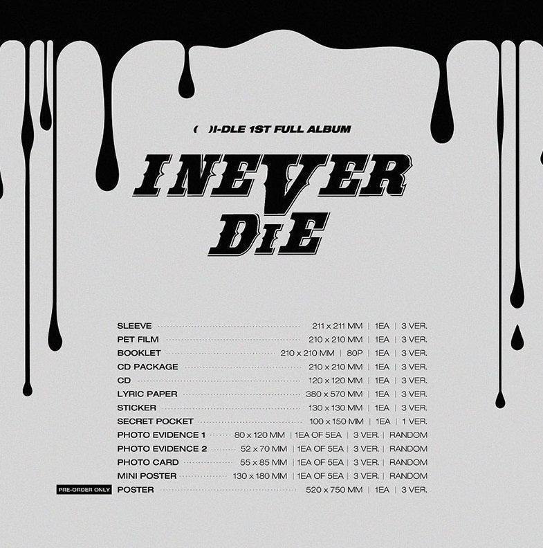 (G)I-Dle - 1st Full Album I Never Die - Oppa Store