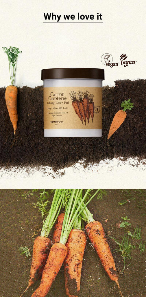 SKINFOOD Toner - Carrot Carotene Calming Water Pad - Oppa Store