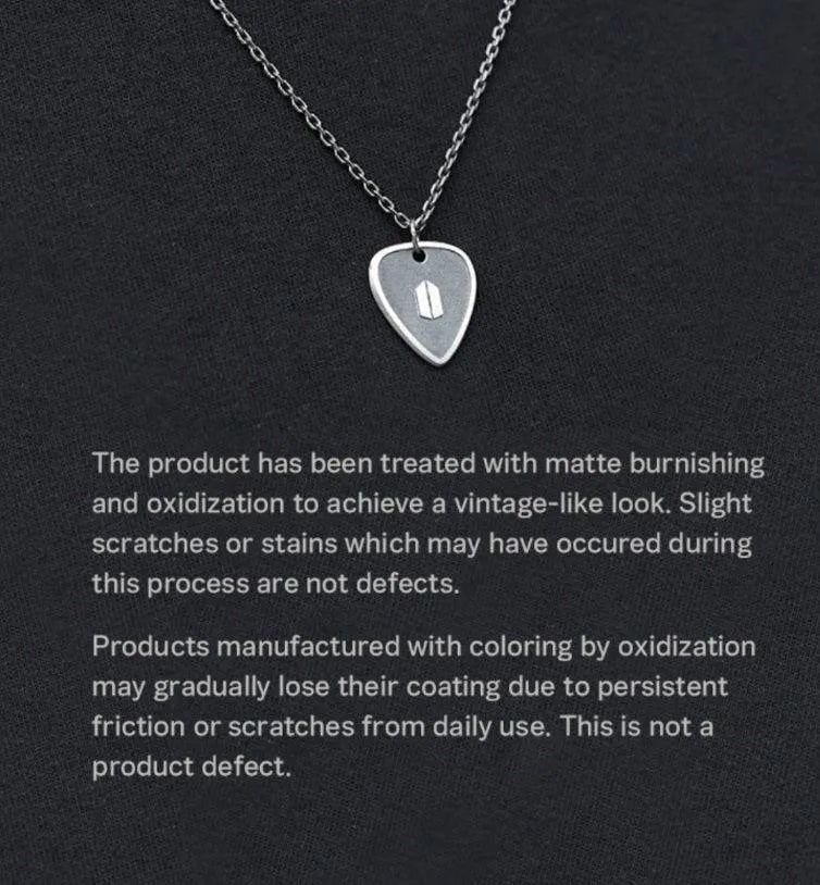 [SUGA] GUITAR PICK NECKLACE（black） BTS SUGA ARTIST MADE COLLECTION Guitar Pick Necklace (Black) Brand