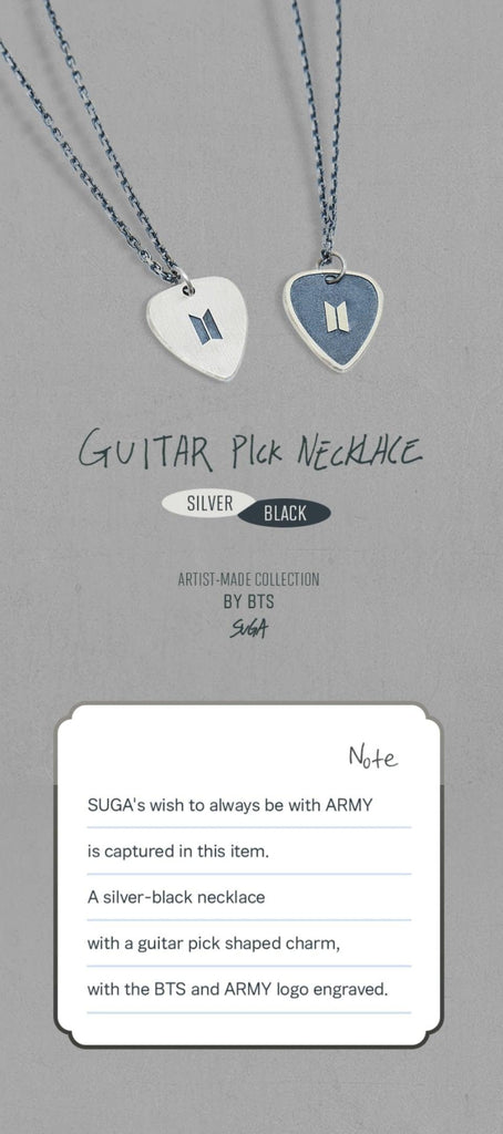 Suga Black Note & Guitar Pick Necklace [BTS Artist-Made Collection] - Oppa Store