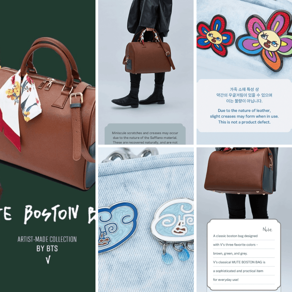 V] Mute Boston Bag [BTS Artist-Made Collection] - Oppa Store